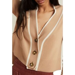 Veronica Beard | Trisa Cashmere Cardigan In Camel Size XL